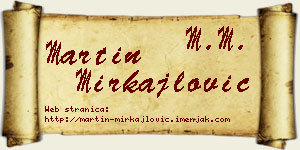 Martin Mirkajlović vizit kartica